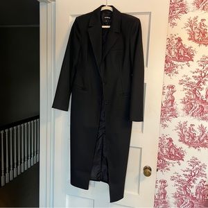 Express One Button Black Trench Coat